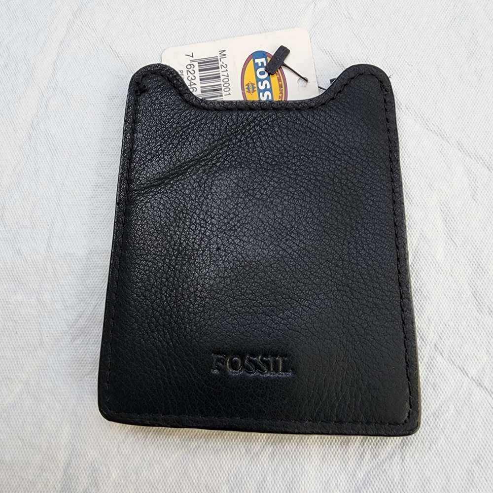 Fossil Money Clip Black Leather
